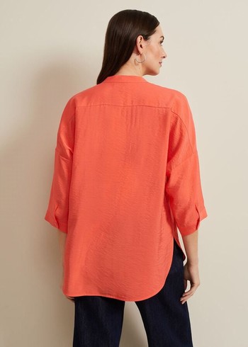 Phase Eight Cynthia Longline Shirts Coral Australia | UD9215760